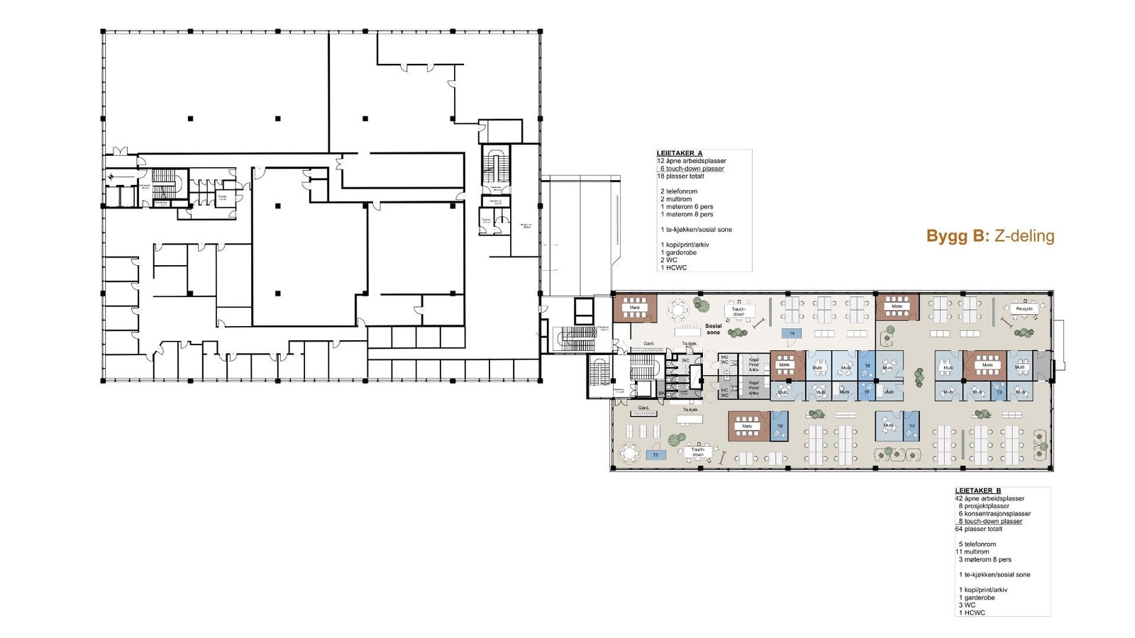 Plan 2 – Bygg B (Z-deling) Galleribilde