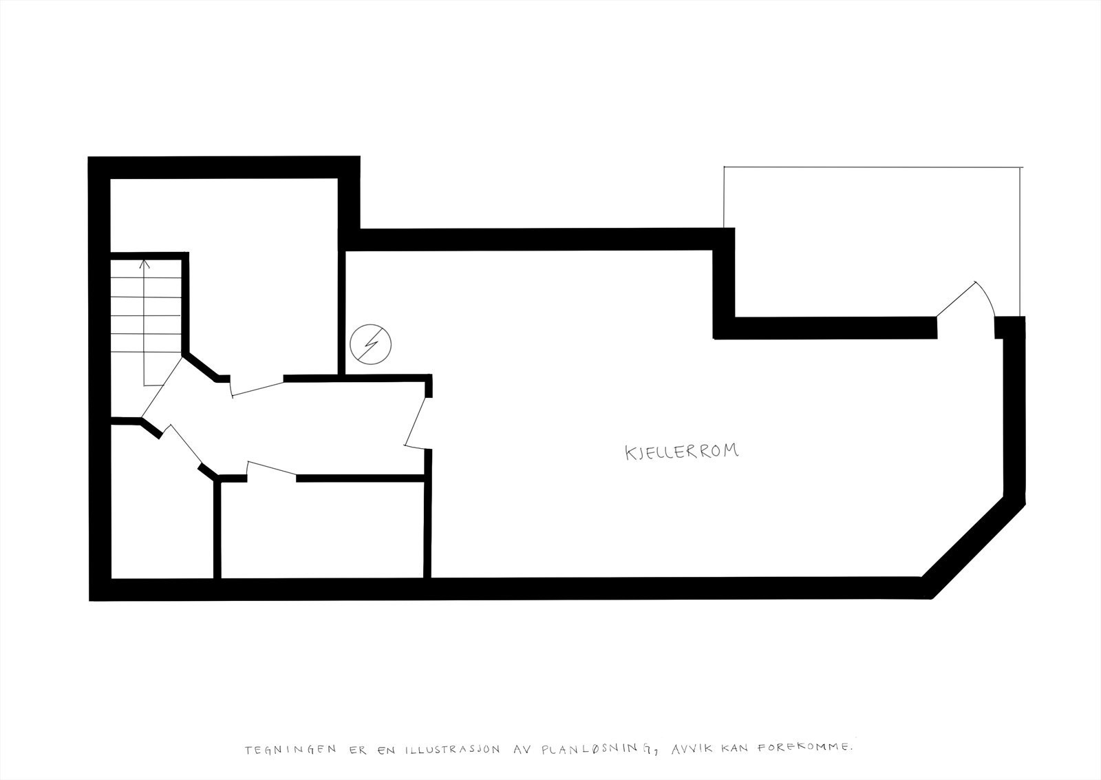 - Plantegning kjeller (næringsseksjonen disponerer kun kjellerrommet) - Galleribilde