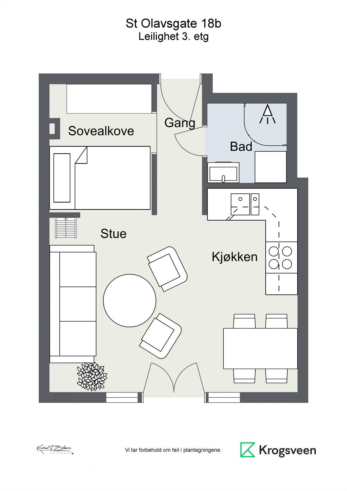 St Olavsgate 18b - 2D - Leilighet 3 Galleribilde