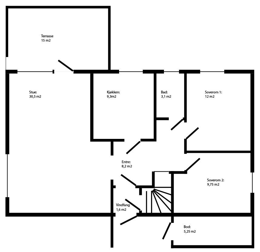 Plantegning første etasje Galleribilde