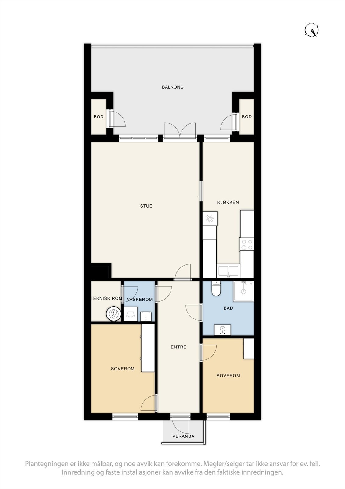 Plantegning av leiligheten- 2. etasje. Galleribilde