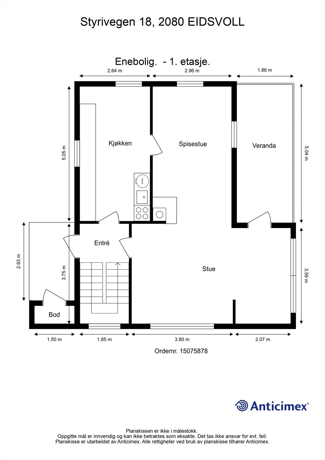 Plantegning 1 etasje. Galleribilde