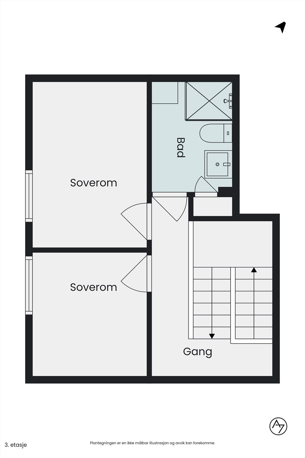 Plantegning - andre etasje. Galleribilde