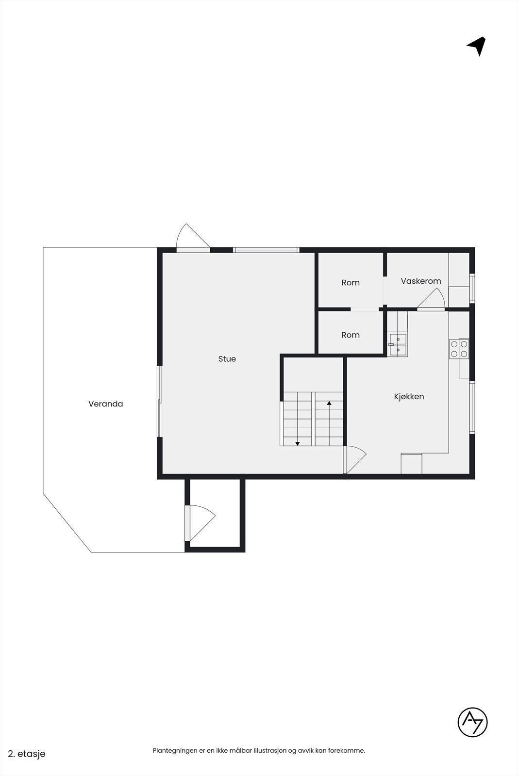 Plantegning - hovedetasje. Galleribilde