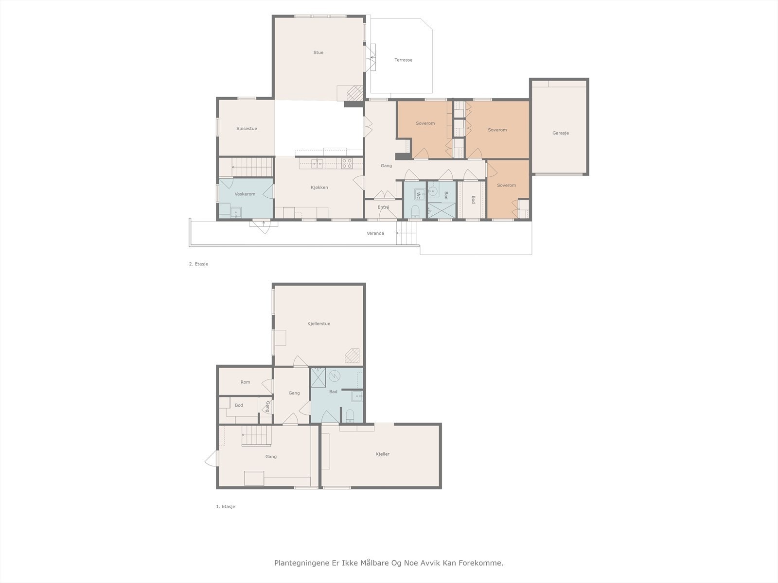 Plantegning begge etasjer Galleribilde