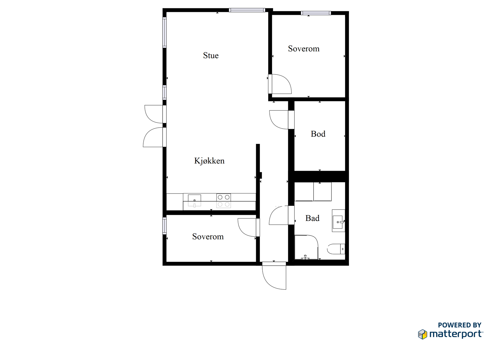 Planskisse av leiligheten Galleribilde