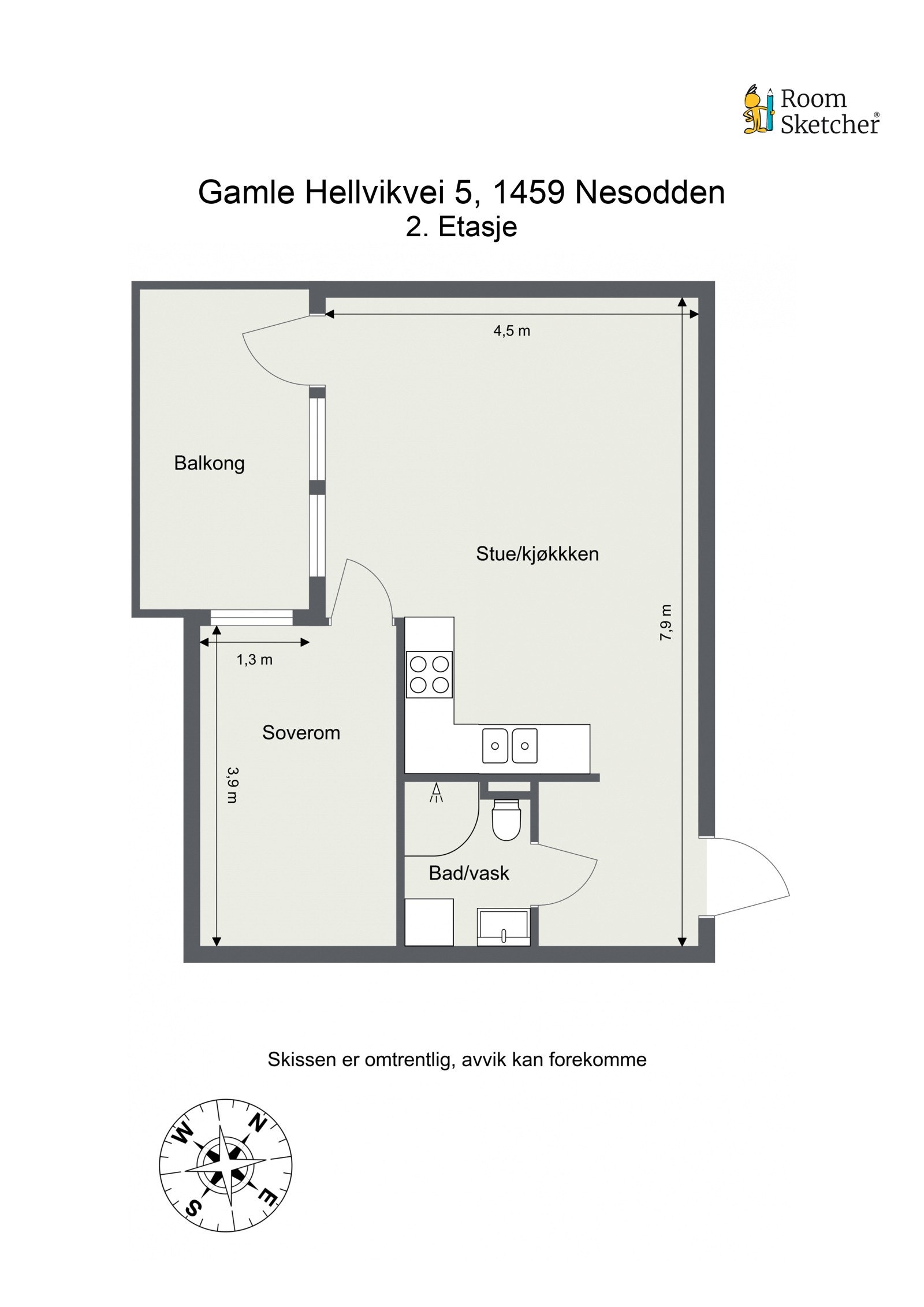 Plantegning av leiligheten. Galleribilde