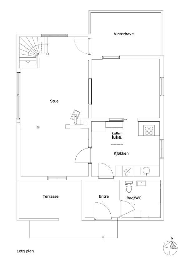 Planskisse 1. etasje. Galleribilde