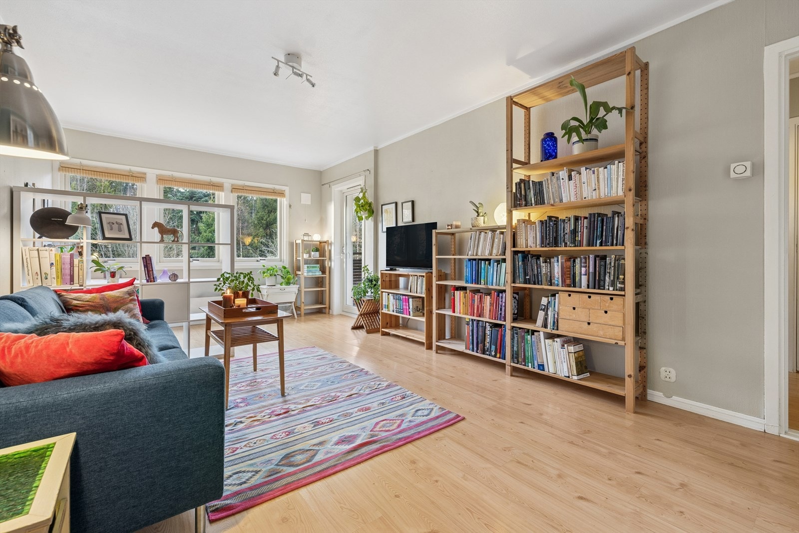 Fra stuen er det utgang til balkongen. Galleribilde