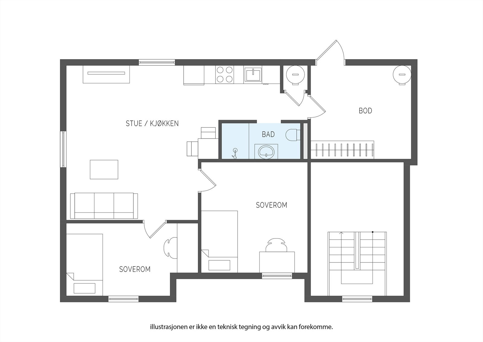Plantegning - Underetasje Galleribilde