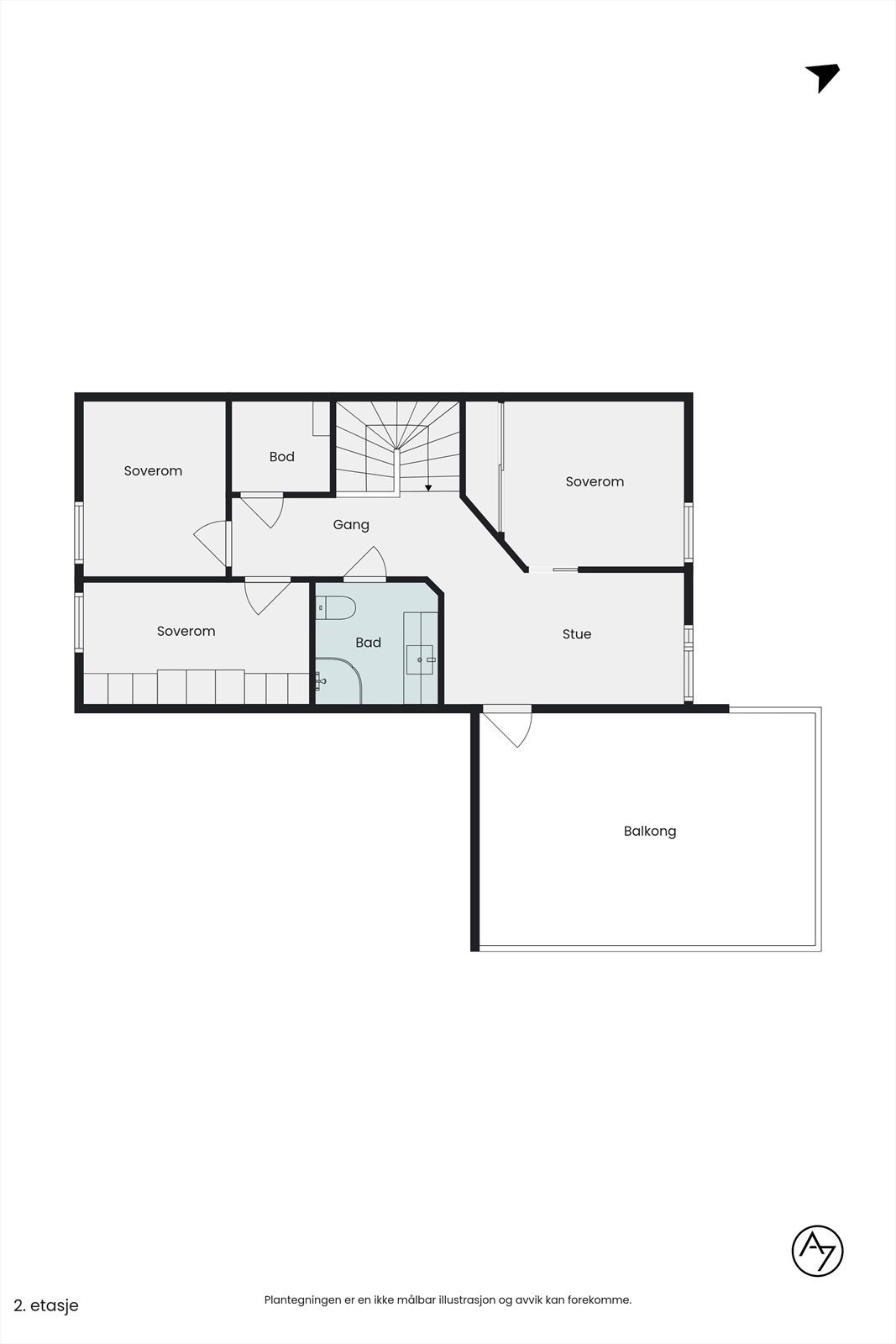 Plantegning - 2.etasje. Galleribilde