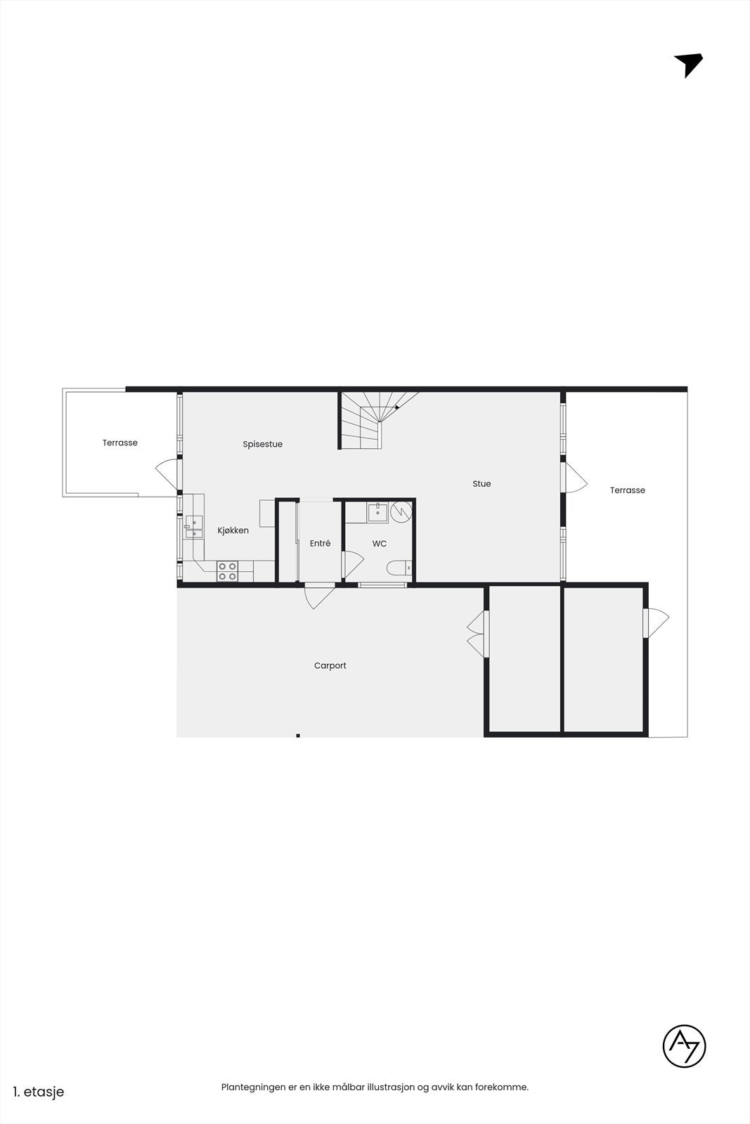 Plantegning - 1.etasje. Galleribilde