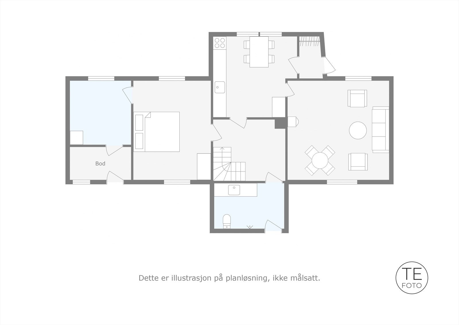Plantegning 1. etasje Galleribilde
