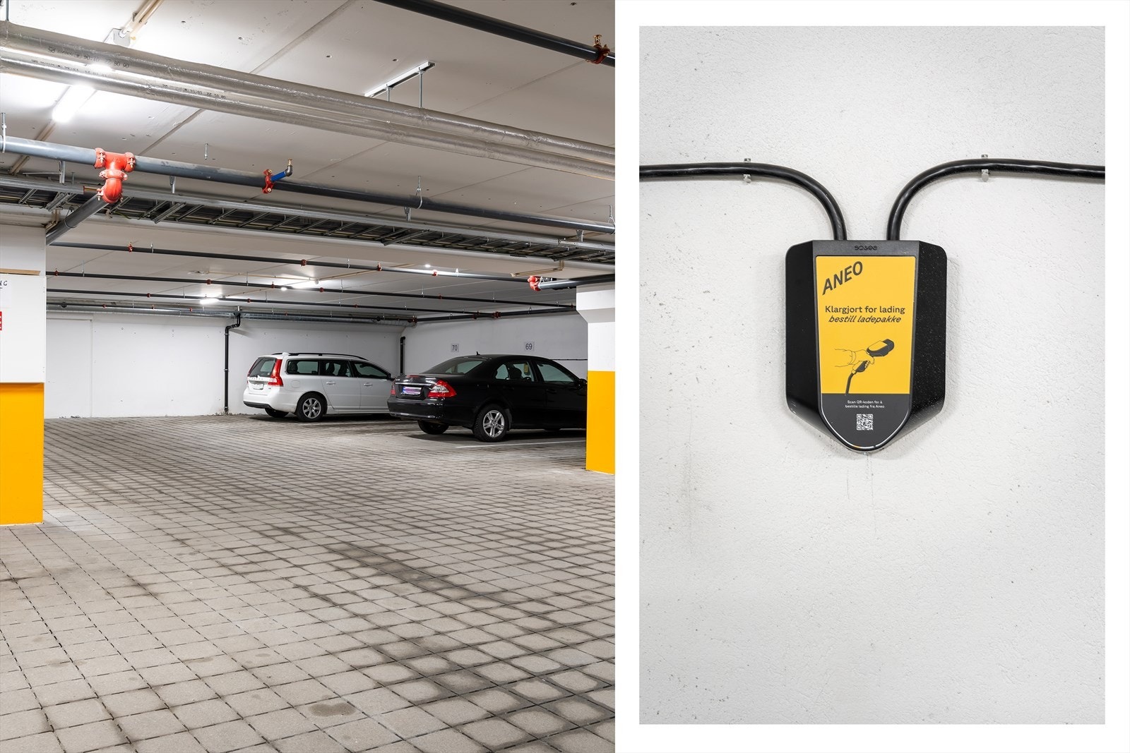 Parkeringsplass medfølger og det er mulighet for å installere el-bil lader. Galleribilde