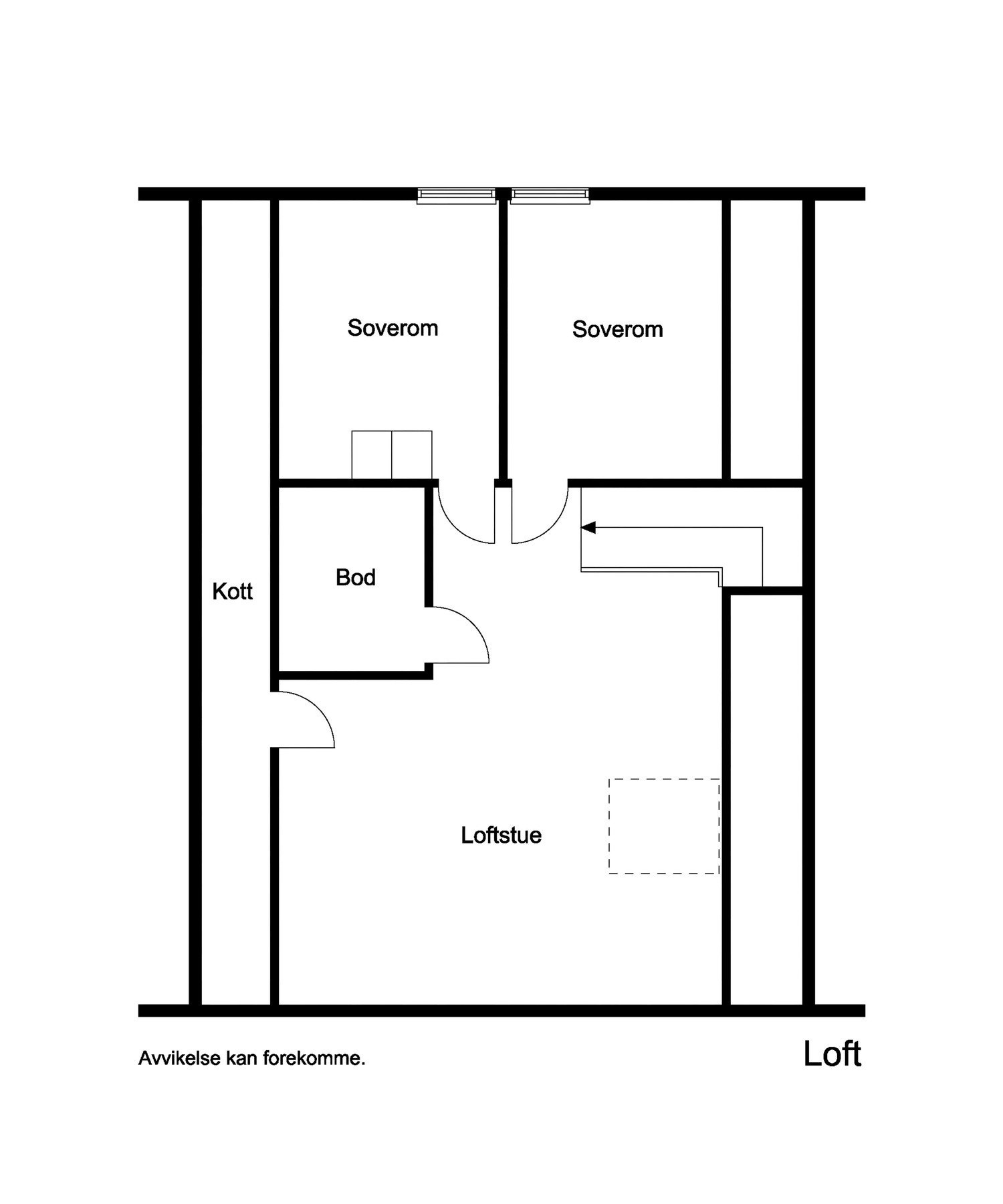 Plantegning loft. Galleribilde