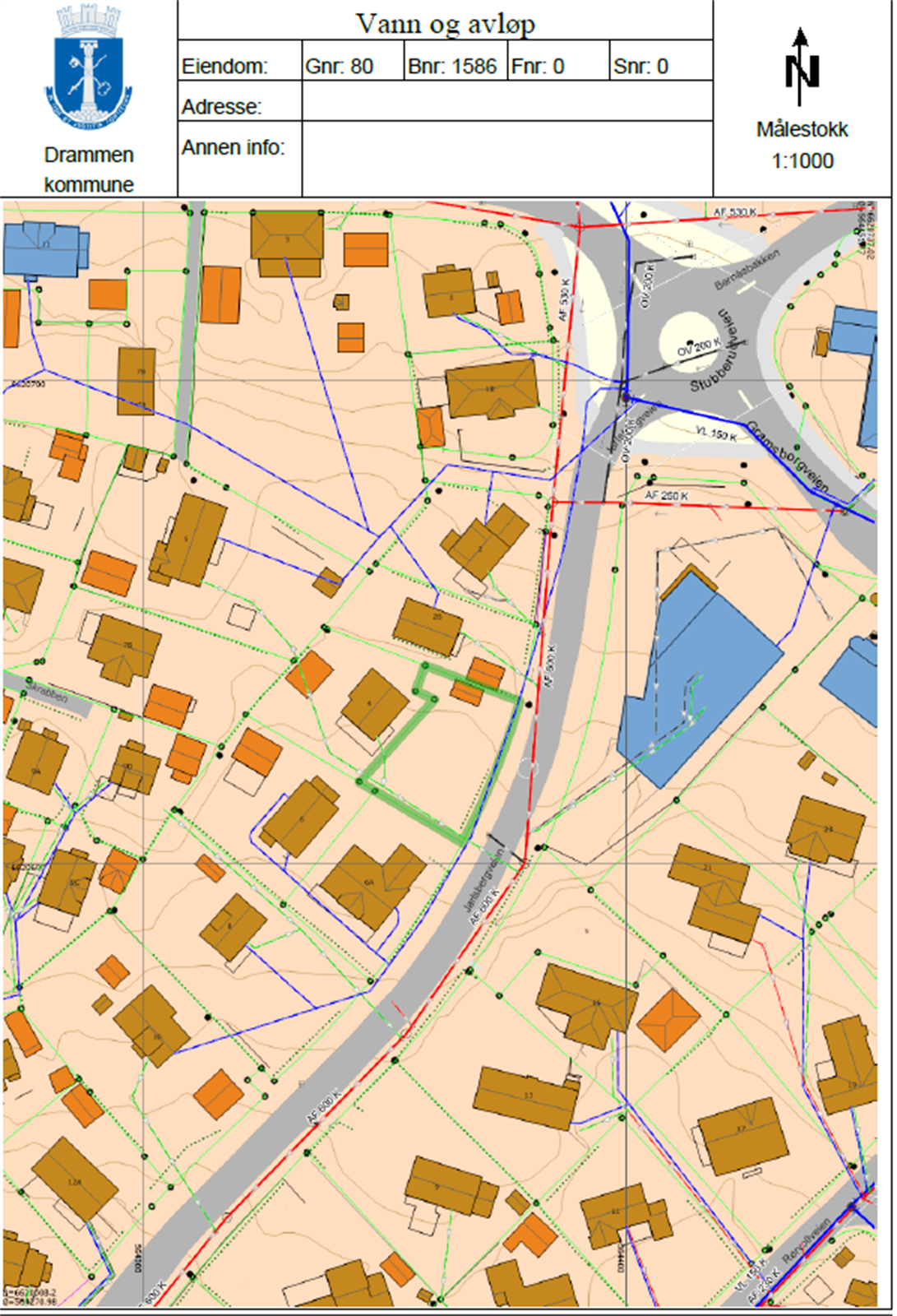 Jarlsbergveien - Ledningskart Galleribilde