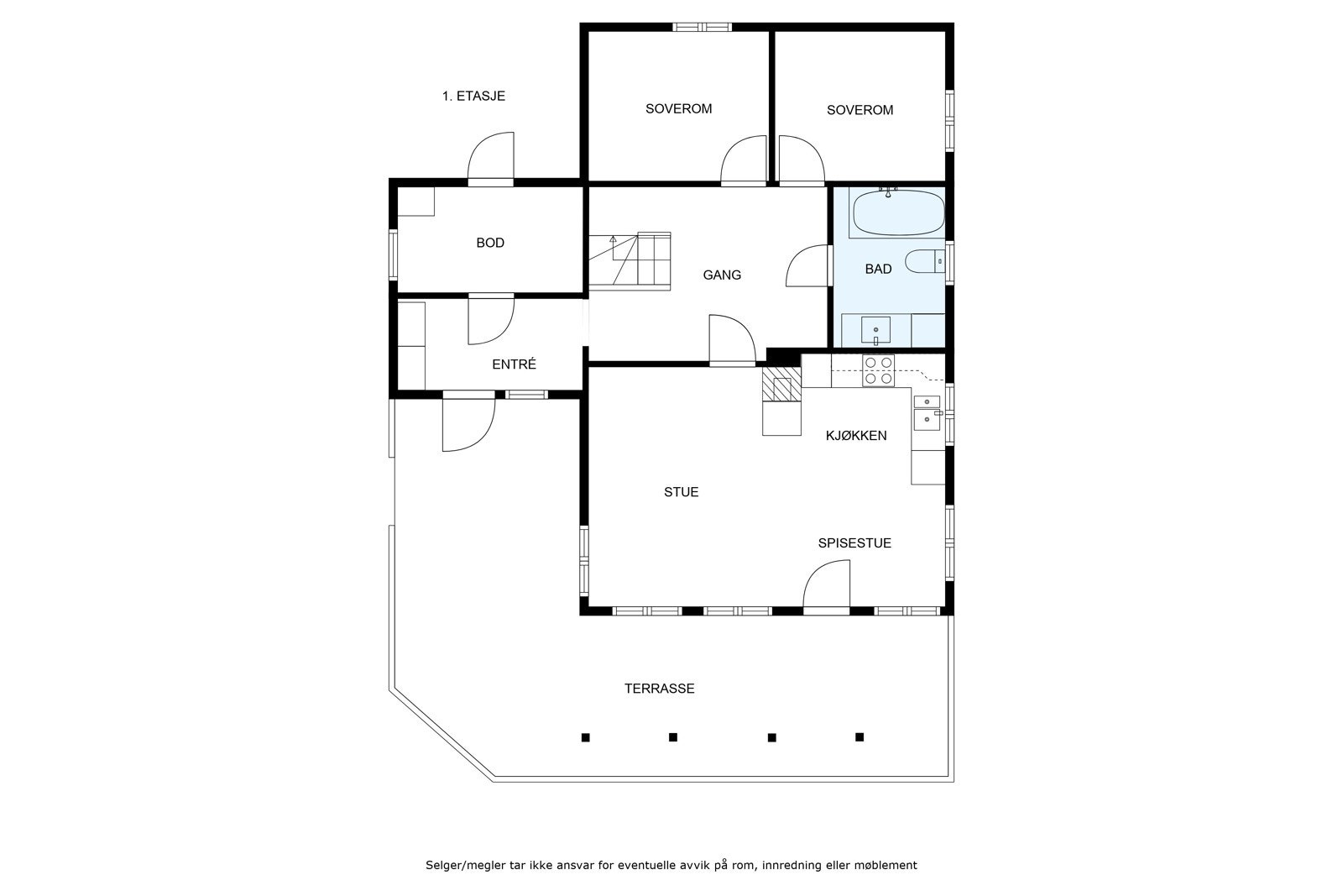Plantegning 1. etg Galleribilde