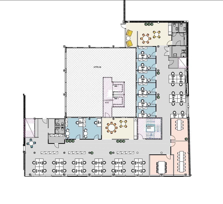 4. etg. 673 kvm brutto. Forslag til planløsning Galleribilde