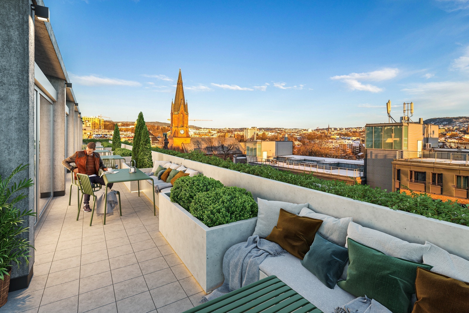 Det er terrasser i 6. og 7.etasje Galleribilde