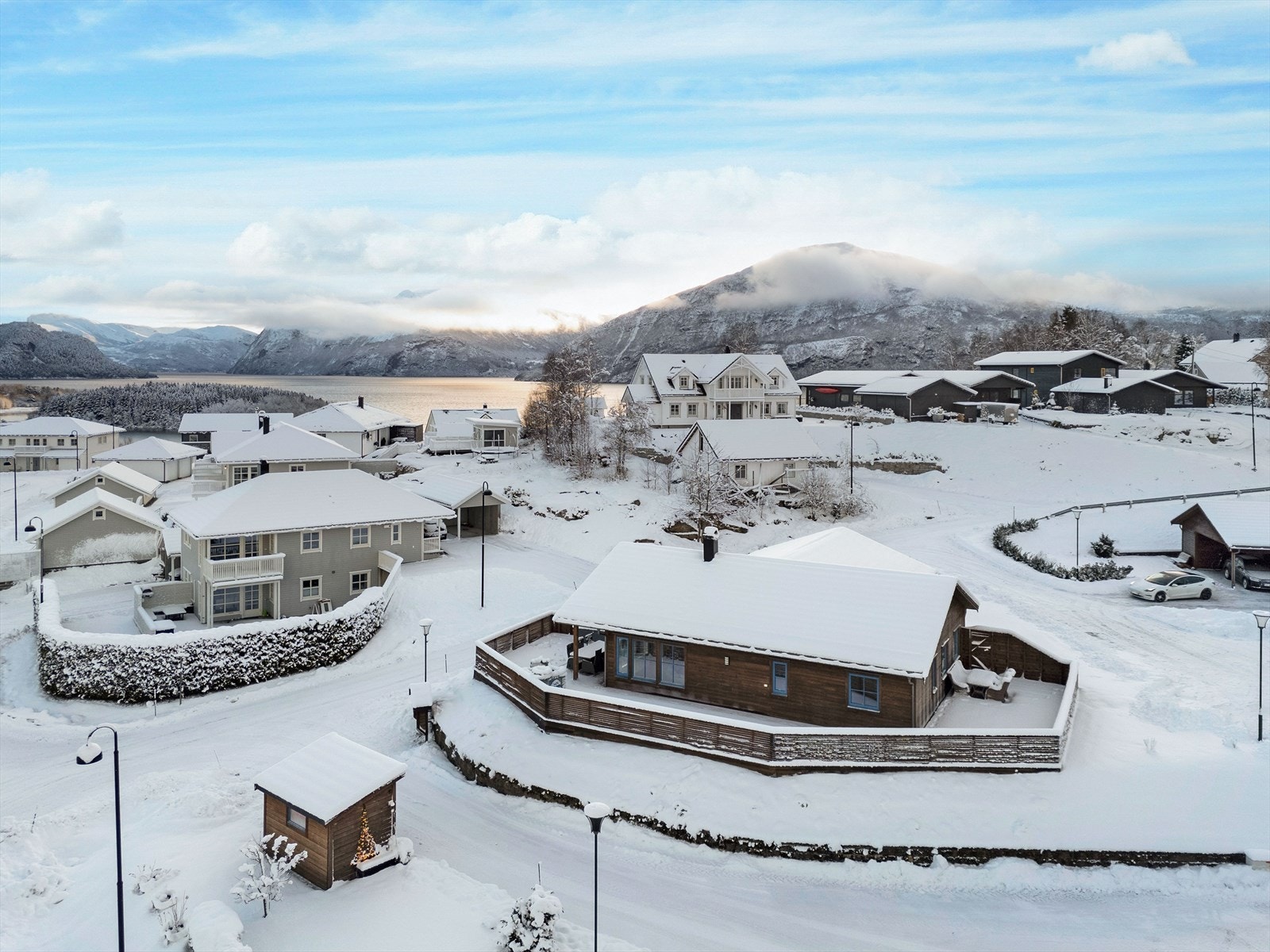 Det er sammenhengende fortau fra Valle og helt til Digernes. Galleribilde