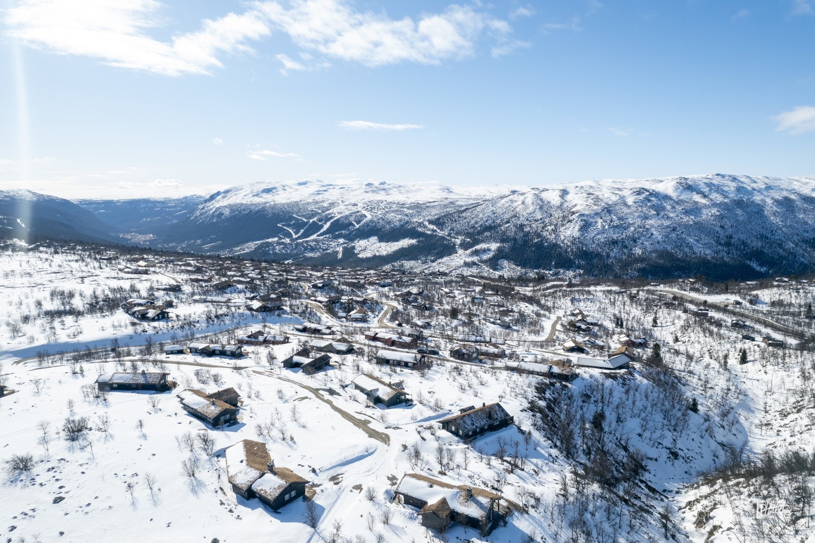 Fantastisk utsikt over Skisenteret og innover Hardangervidda Galleribilde