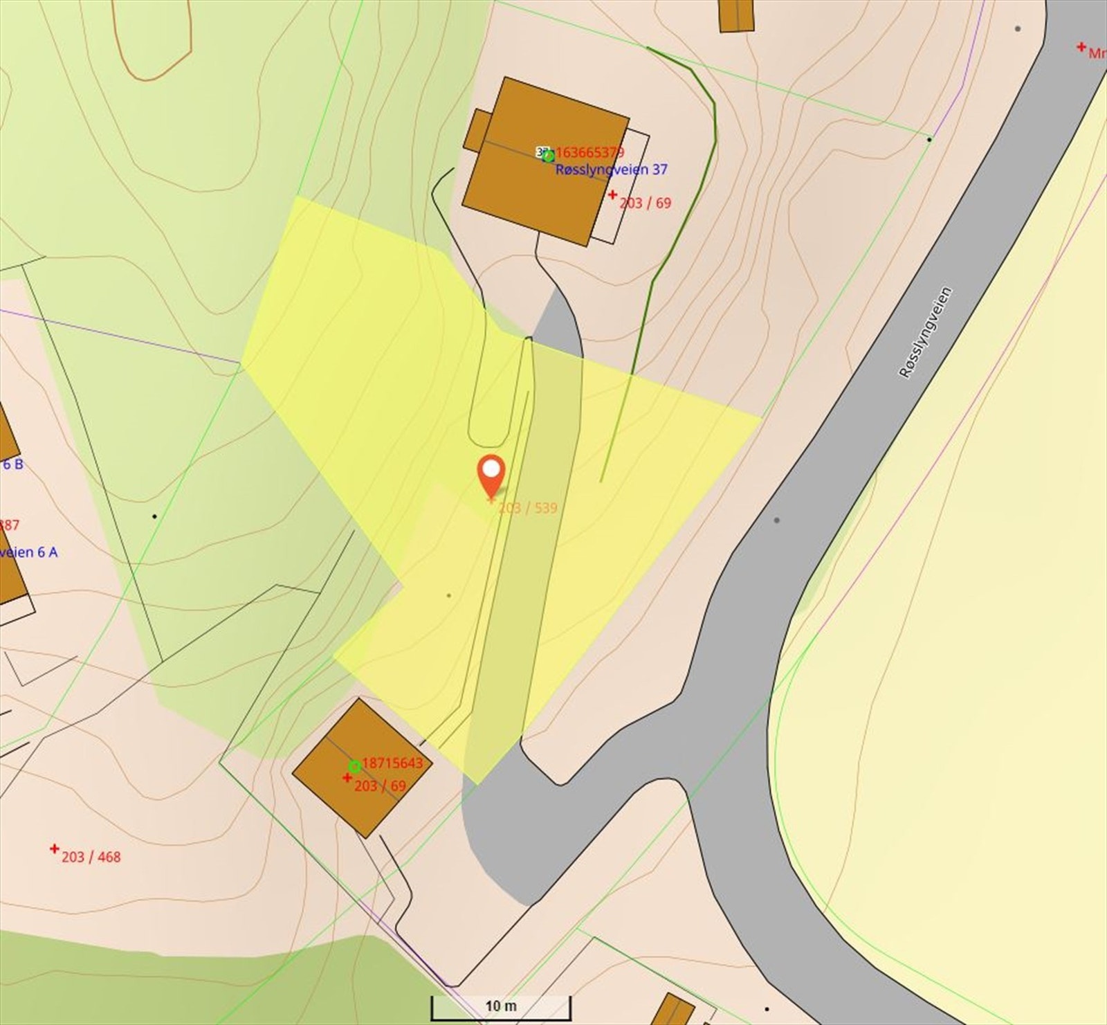 Kartskisse over tomten Galleribilde