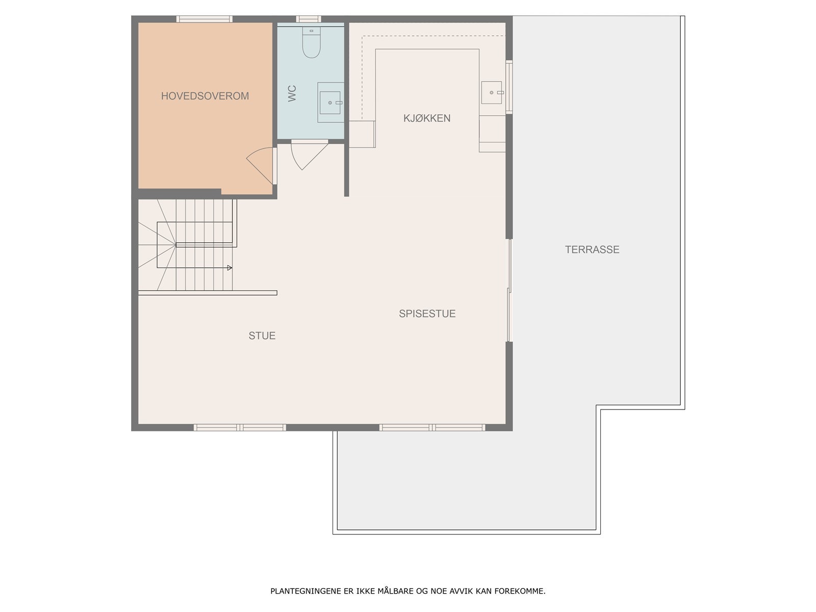 Omvisningen starter i 2. etasje som er boligens hovedetasje Galleribilde