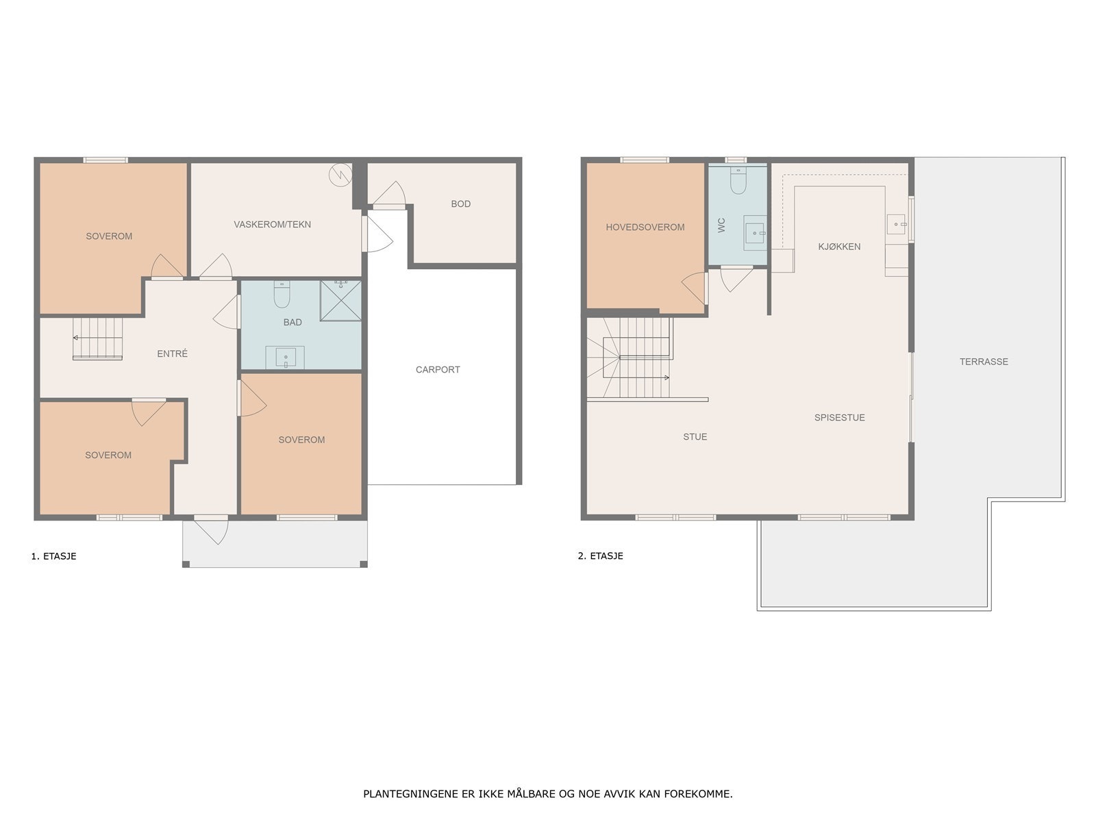 Plantegning begge etasjer. Galleribilde