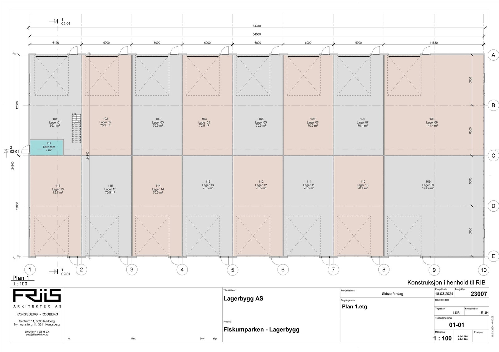 Plantegning. Kun 109 som er ledig Galleribilde
