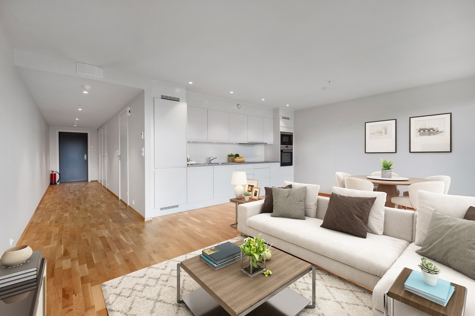 Det er åpen løsning på stue og kjøkken Galleribilde