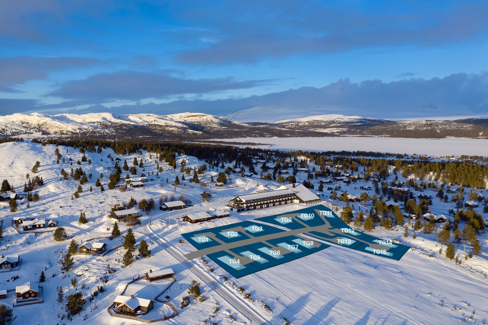 Hyttefeltet ligger sentralt til på vakre Kvamsfjellet Galleribilde