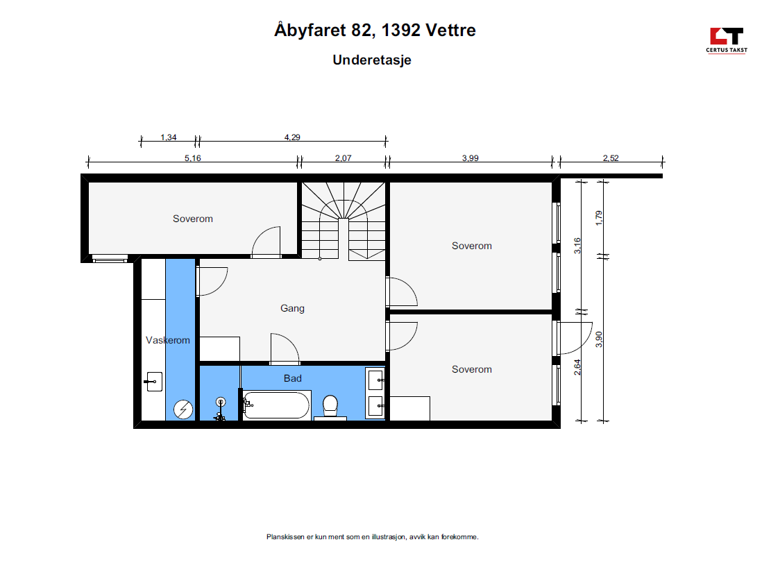 Plantegning - Underetasje. Galleribilde