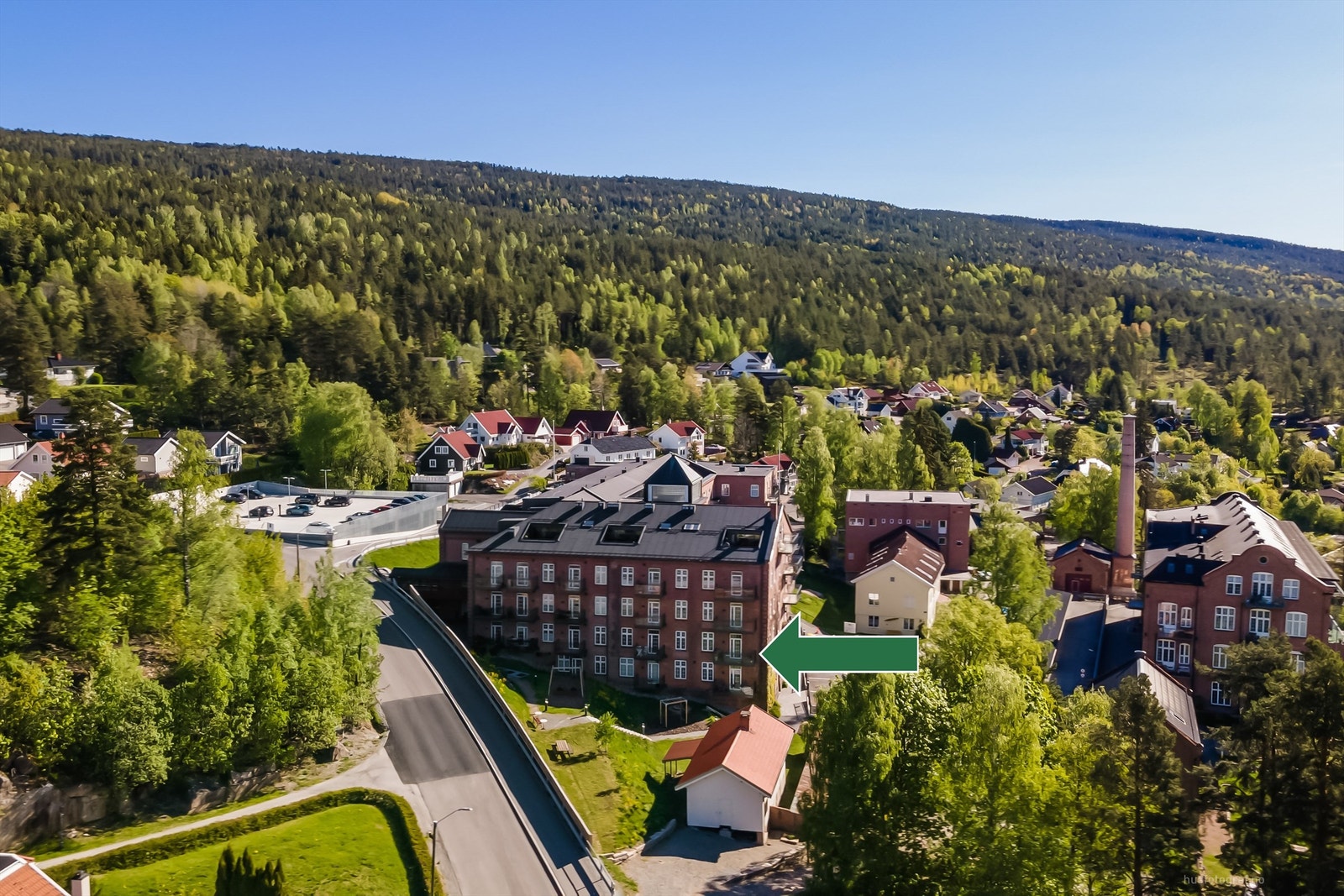 Solberg Spinderi er en del av et tidligere industriområde som har gjennomgått en spennende forvandling til et levende område med boliger, kultur og næringsliv Galleribilde