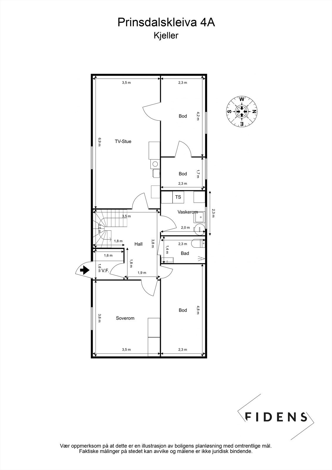 Floorplan letterhead - Prinsdalskleiva 4A - Kjeller - 2D Floor Plan.jpeg Galleribilde