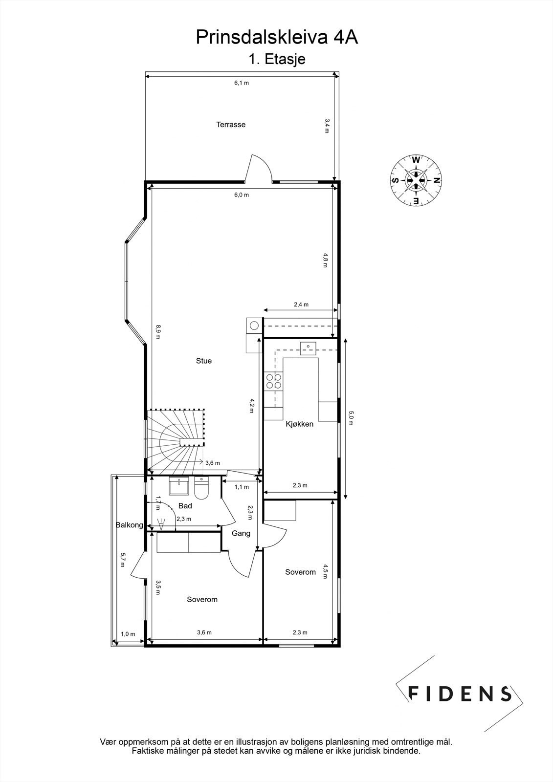 Floorplan letterhead - Prinsdalskleiva 4A - 1. Etasje - 2D Floor Plan.jpeg Galleribilde