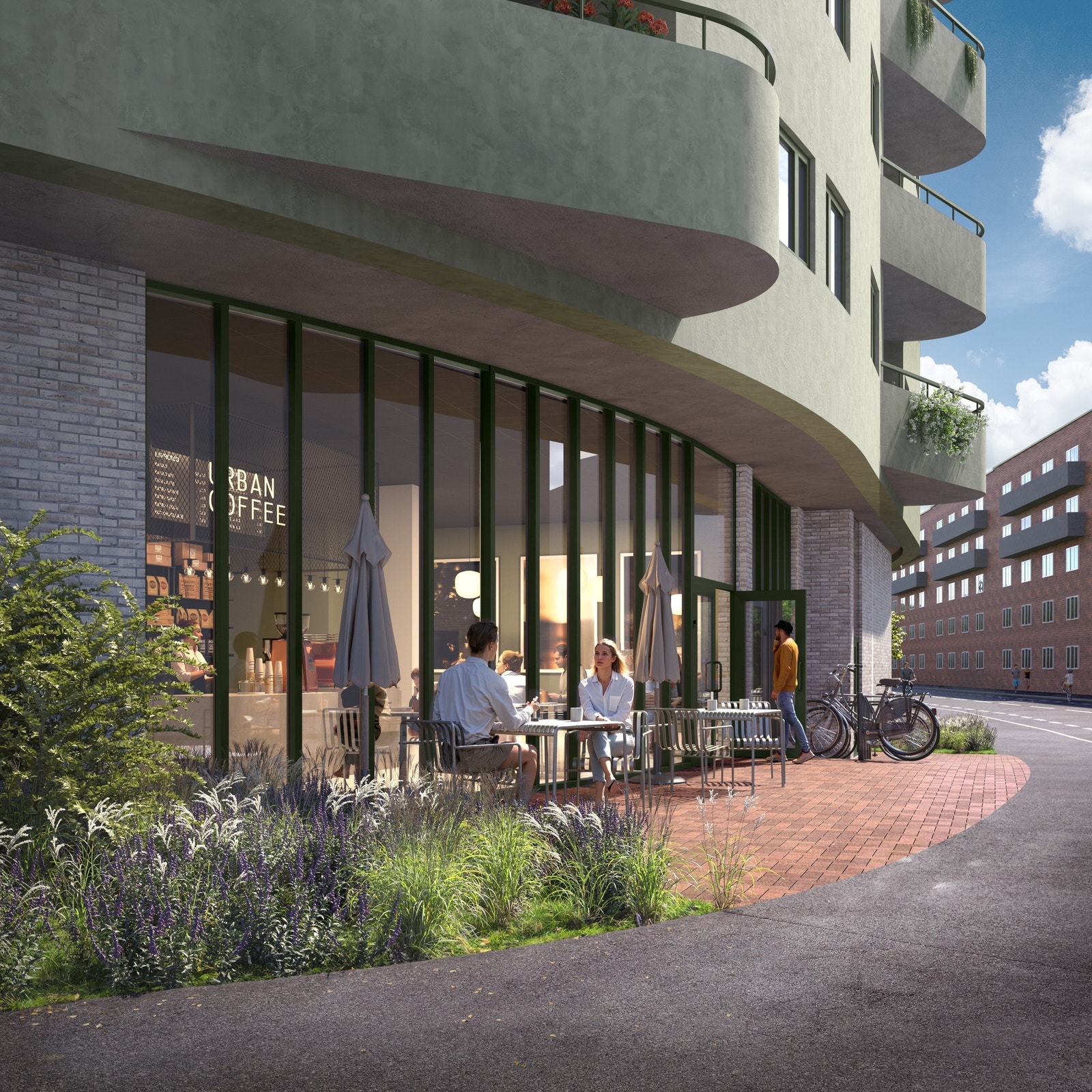 Flotte Næringslokaler på bakkeplan med gode solforhold Galleribilde