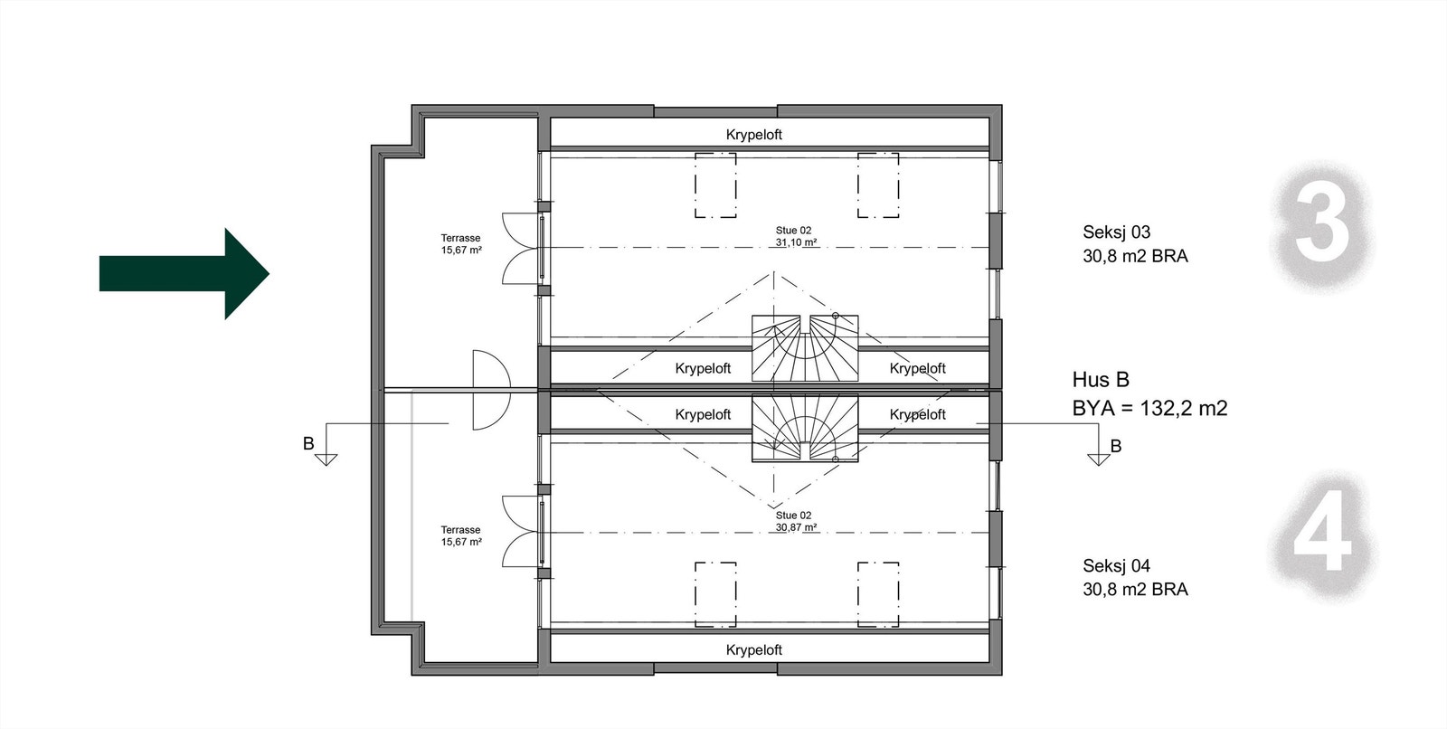 Plantegning 3. etasje. Galleribilde