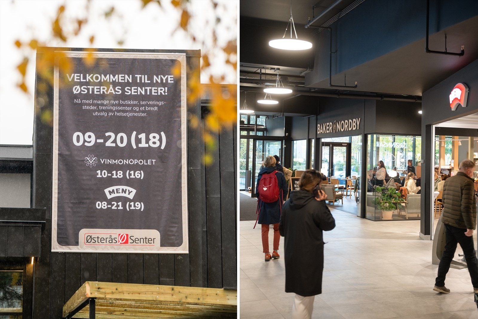 Det er gangavstand fra leiligheten til Østerås senter, som nylig er oppgradert og fremstår som et moderne og trivelig nærsenter Galleribilde