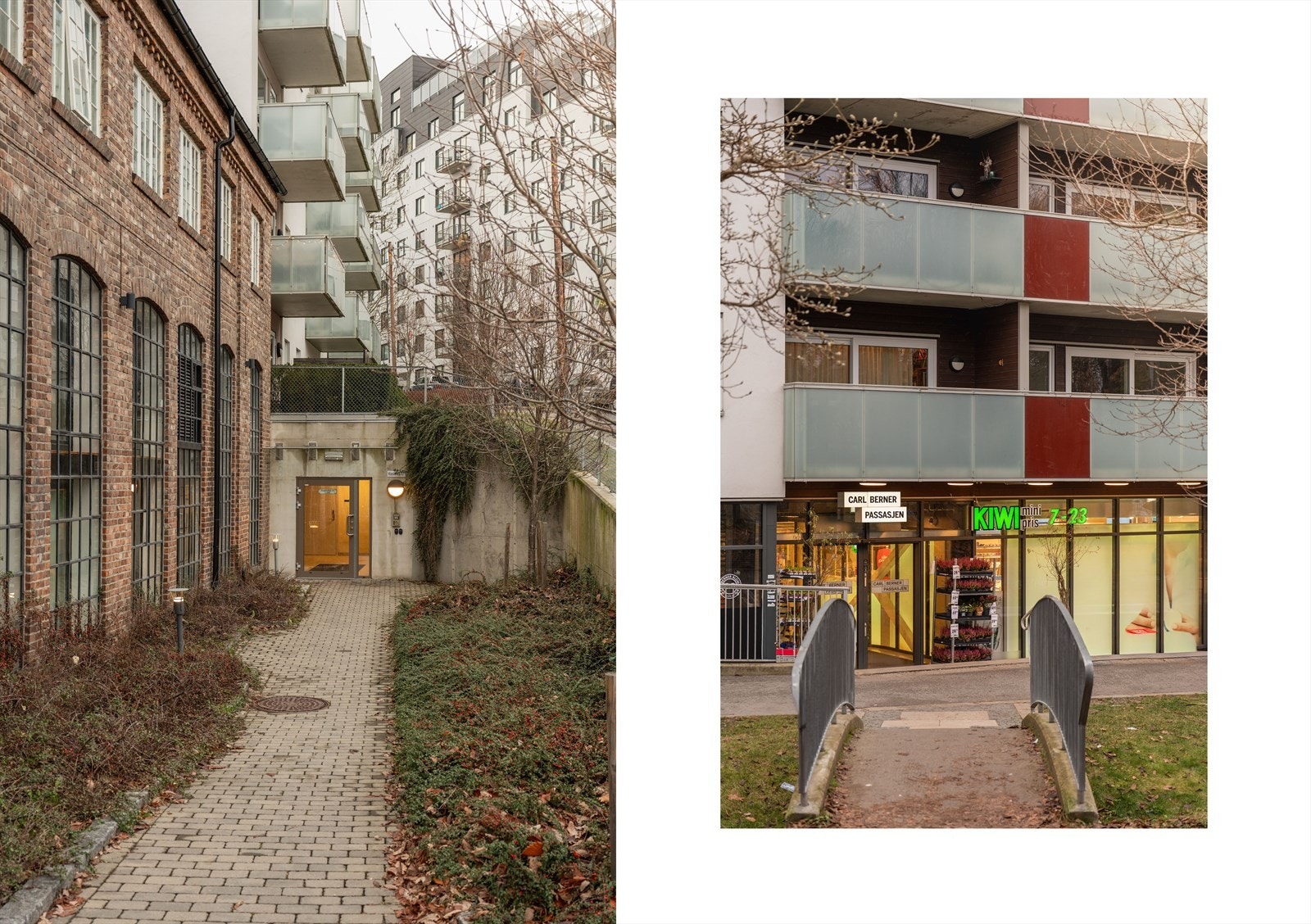 Her kan du ta heisen ned til Carl-Berner-passasjen med Kiwi, apotek og blomsterbutikk. Leiligheten ligger sentralt rett ved Carl Berners plass med alt av servicetilbud og flere dagligvarebutikker rett utenfor døren. Galleribilde