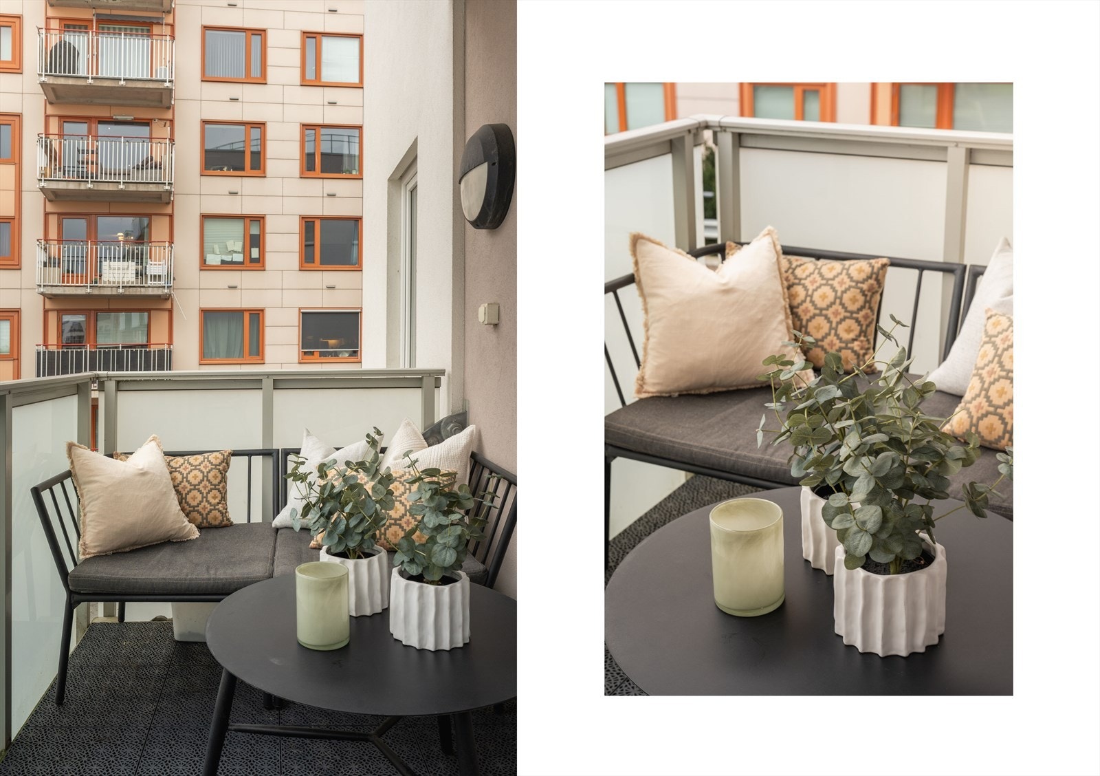 God plass til grill og balkongmøbler - en naturlig forlengelse av stuen gjennom sommeren Galleribilde