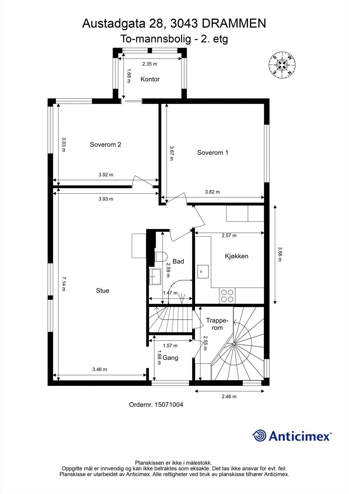 Plantegning 2.etg Galleribilde