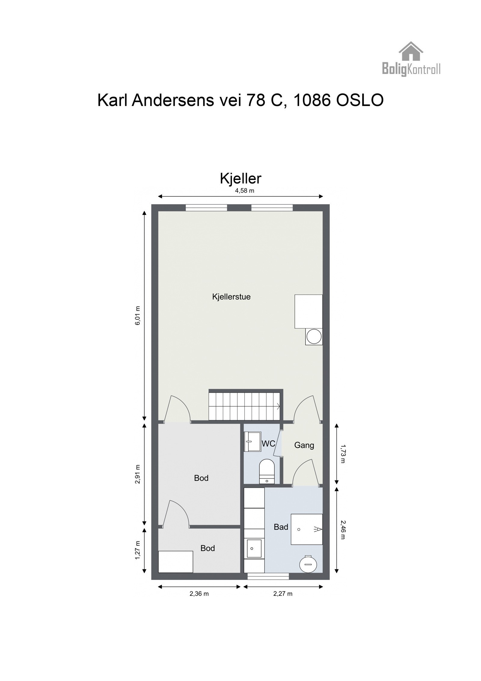 Plantegning - Kjelleretasje Galleribilde