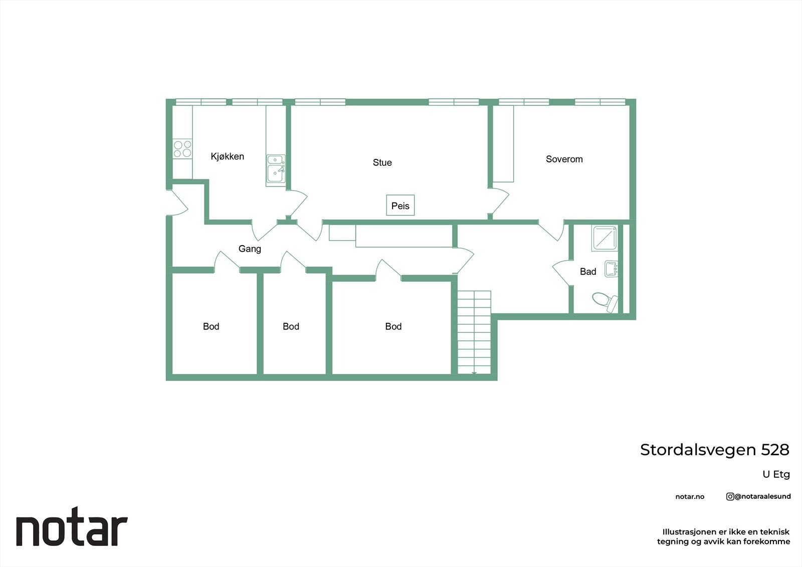 Planskisse over underetasje Galleribilde