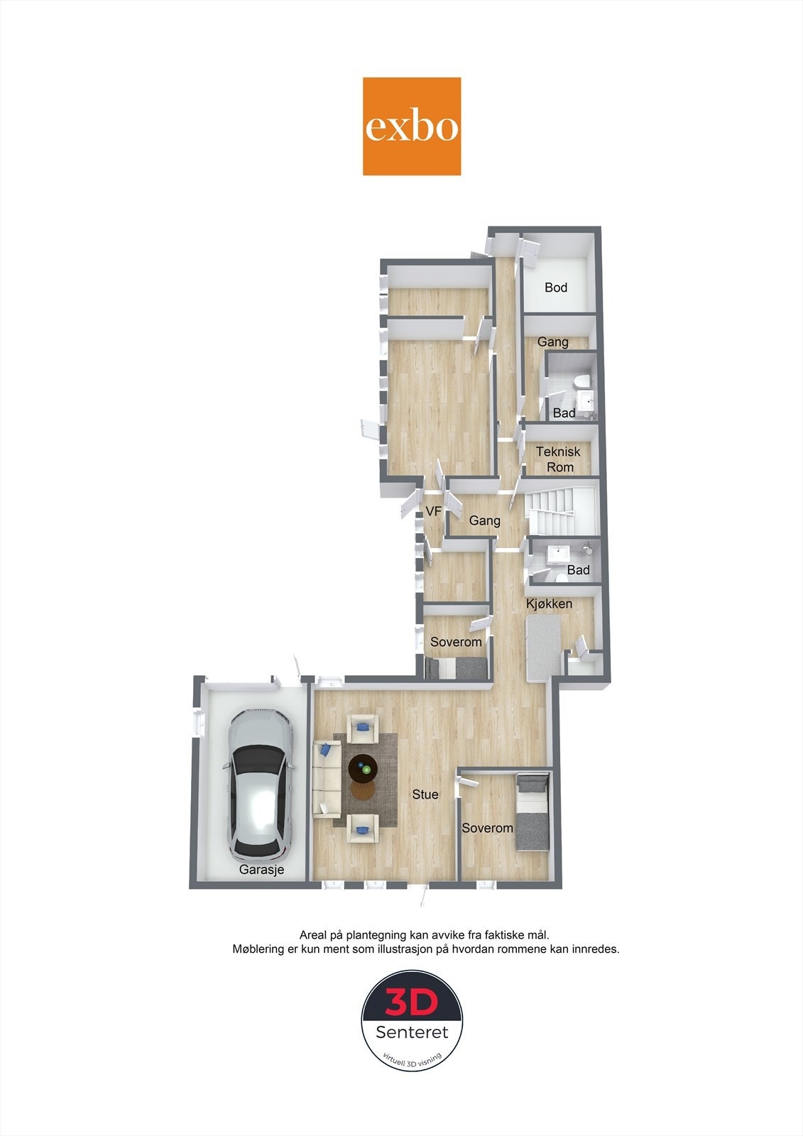 Plantegning 1.etg Galleribilde