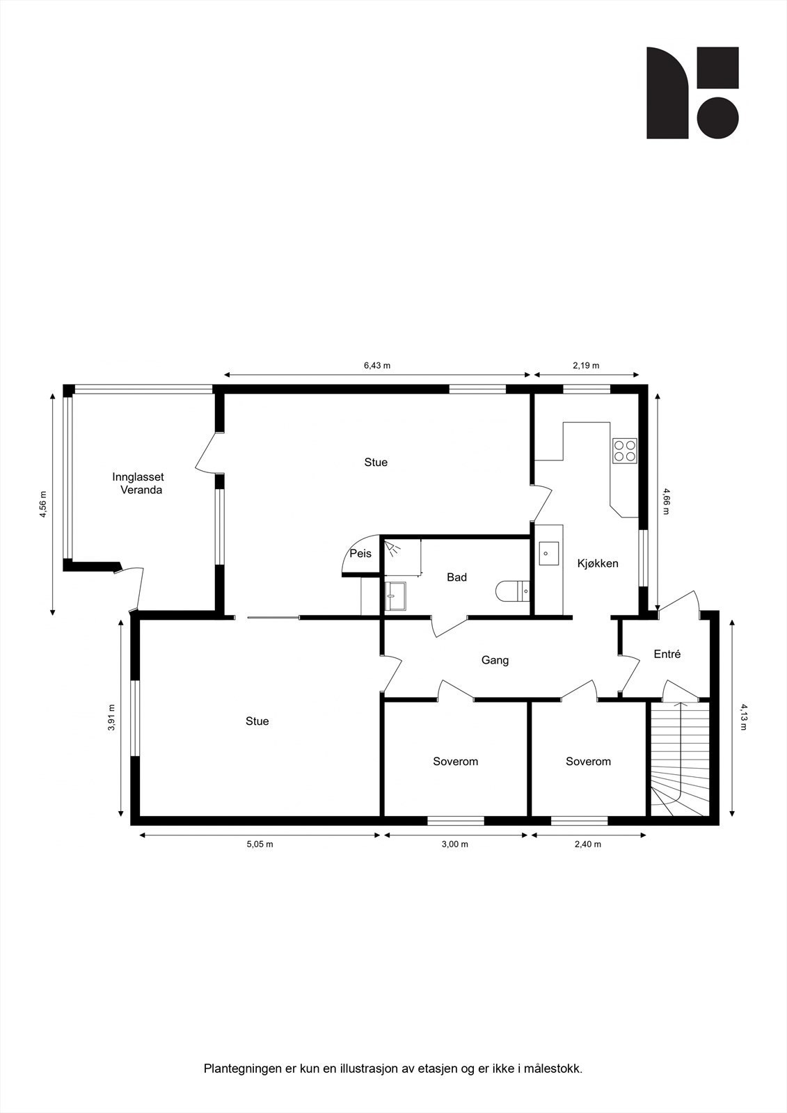 Plantegning 1.etasje Galleribilde