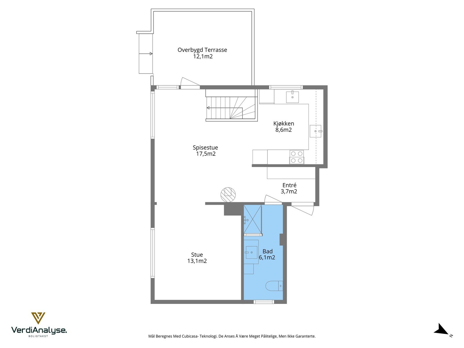 Planskisse av boligens 1.etasje. Galleribilde