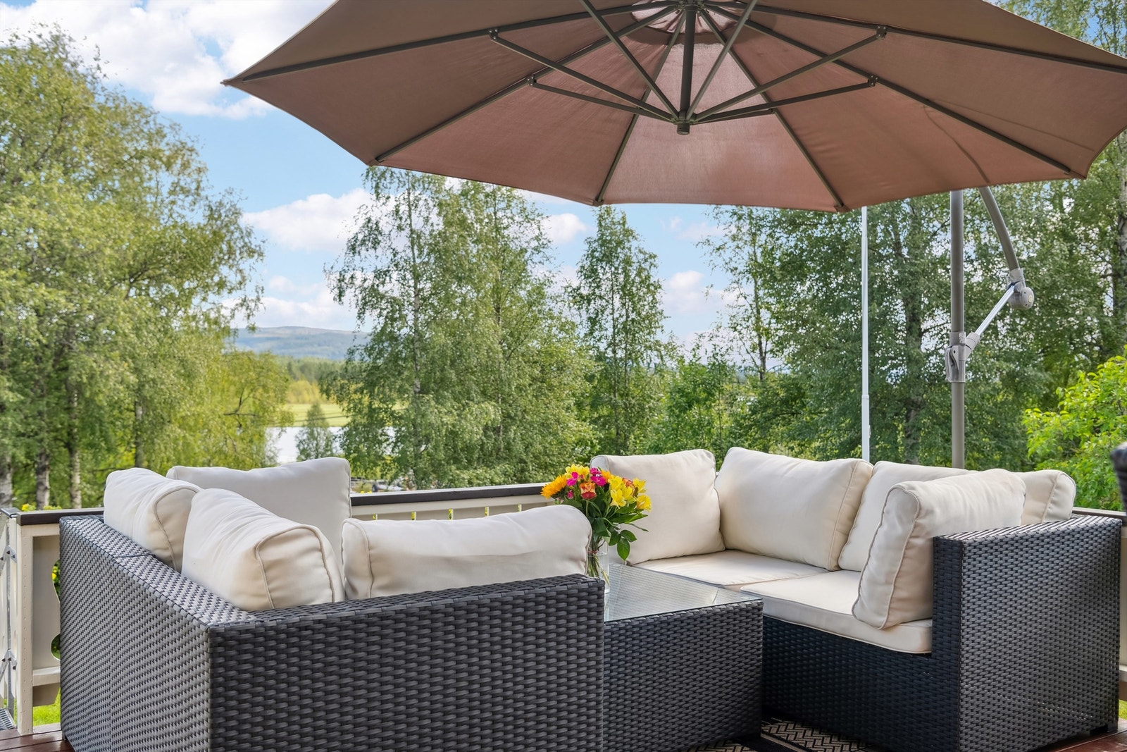 Terrasse med utsikt til Nordre Osa og Osensjøen. Galleribilde