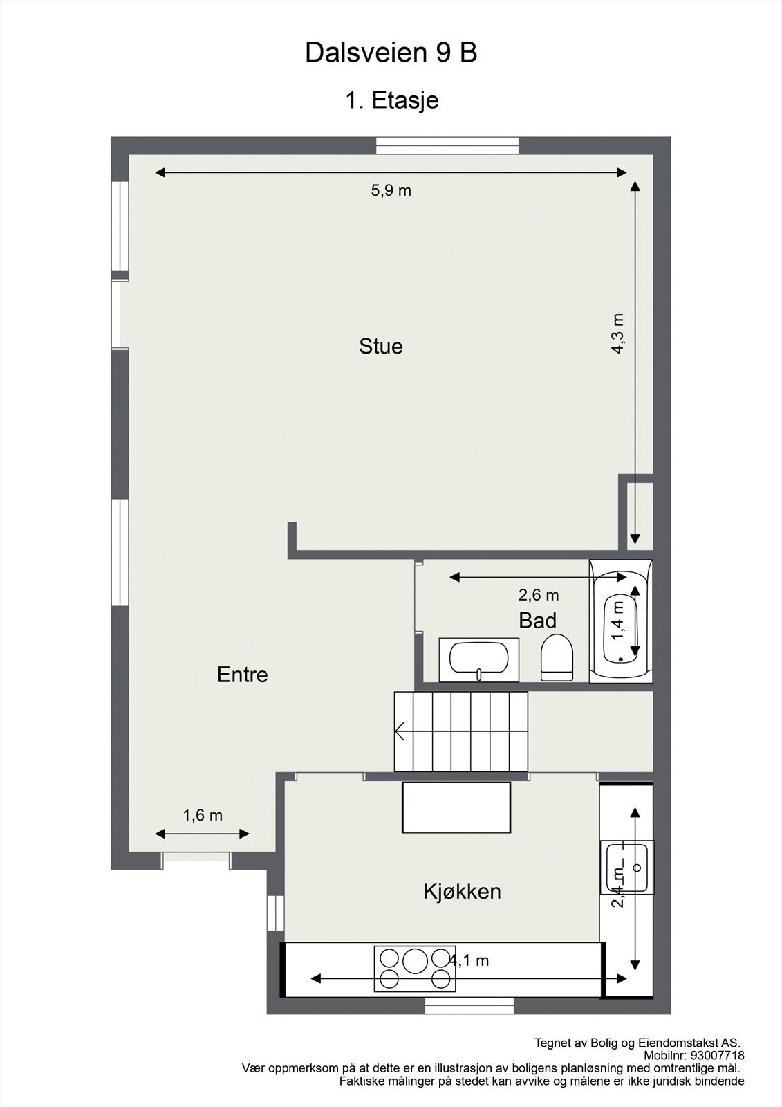 Plantegning 1. etasje Galleribilde