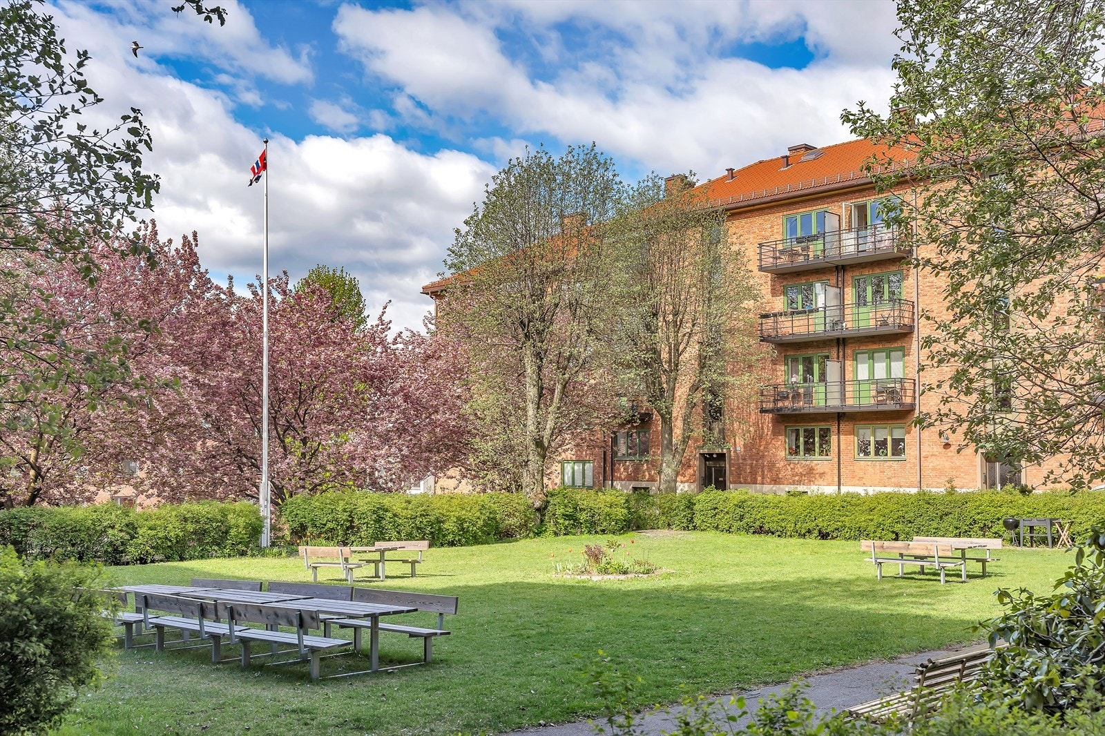 Grønne og idylliske fellesarealer (vår). Galleribilde