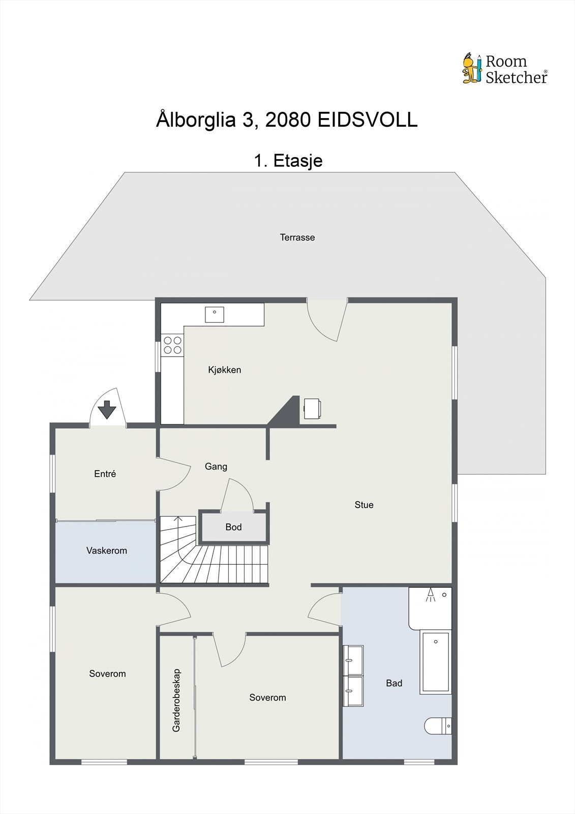 Plantegning 1. etasje. Galleribilde